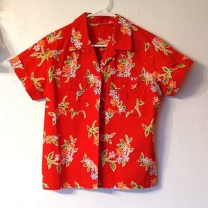 Handmade, vintage floral button top